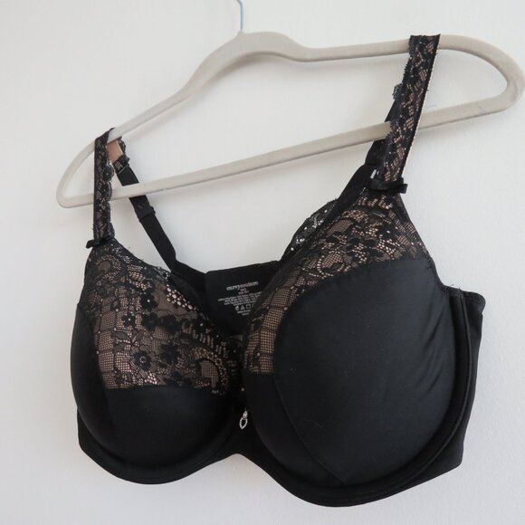 CURVY COUTURE Tulip Lace Push Up Balconette Bra in Black - Size 34G - Picture 9 of 13